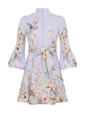 Zimmermann Rebellion button floral mini dress